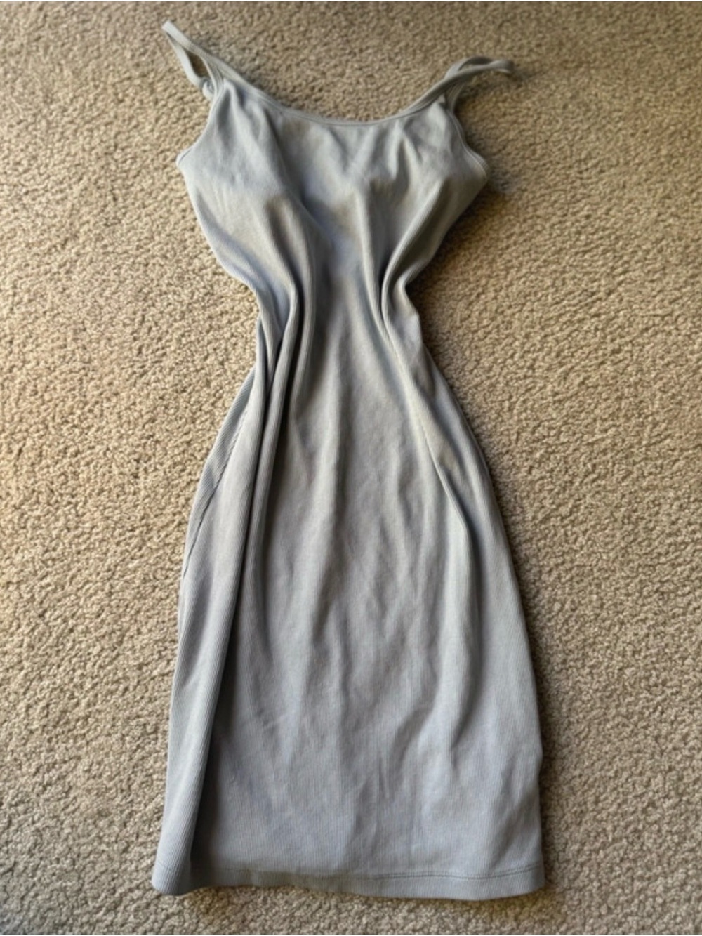 Old Navy Light Blue Ribbed Maxi Slip Dress sexy party night out